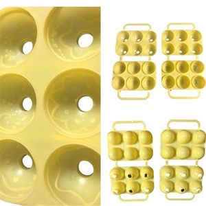 2 Jello Jigglers Egg Molds Easter Sunday Shooters Shot Etched Designs Yellow